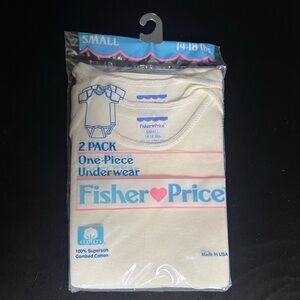 NWT Vintage Fisher-Price White One Piece Underwear 2 Pack